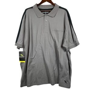 King Size KS Sport Performance Polo Shirt Men's 4XL Gray Black Activewear NWT
